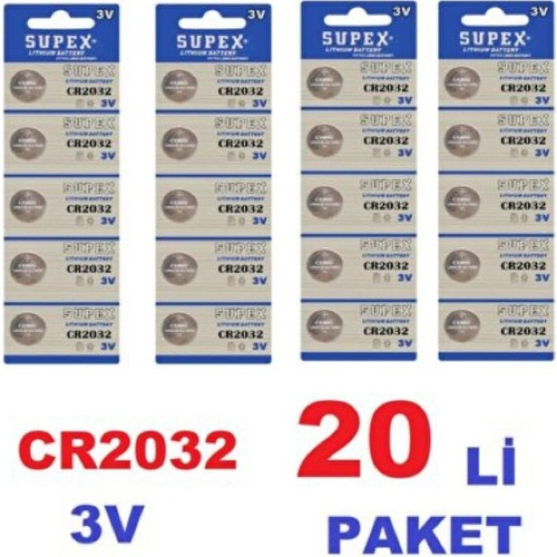 Supex CR2032 3V Lithium Pil 100'lü