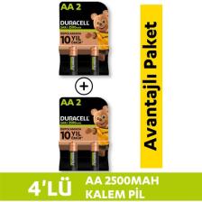 Duracell Şarj Edilebilir AA Kalem Pil 2500 Mah 4'Lü Paket