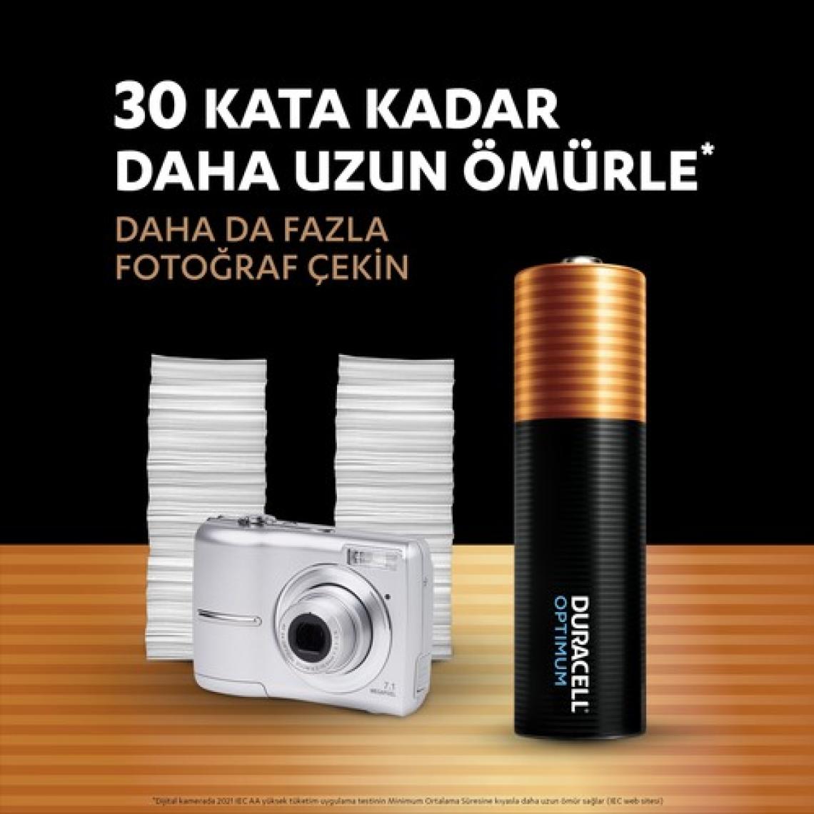 Duracell Optimum AA Pil (4'lü paket), Alkalin Pil 1,5V, LR6 MX1500