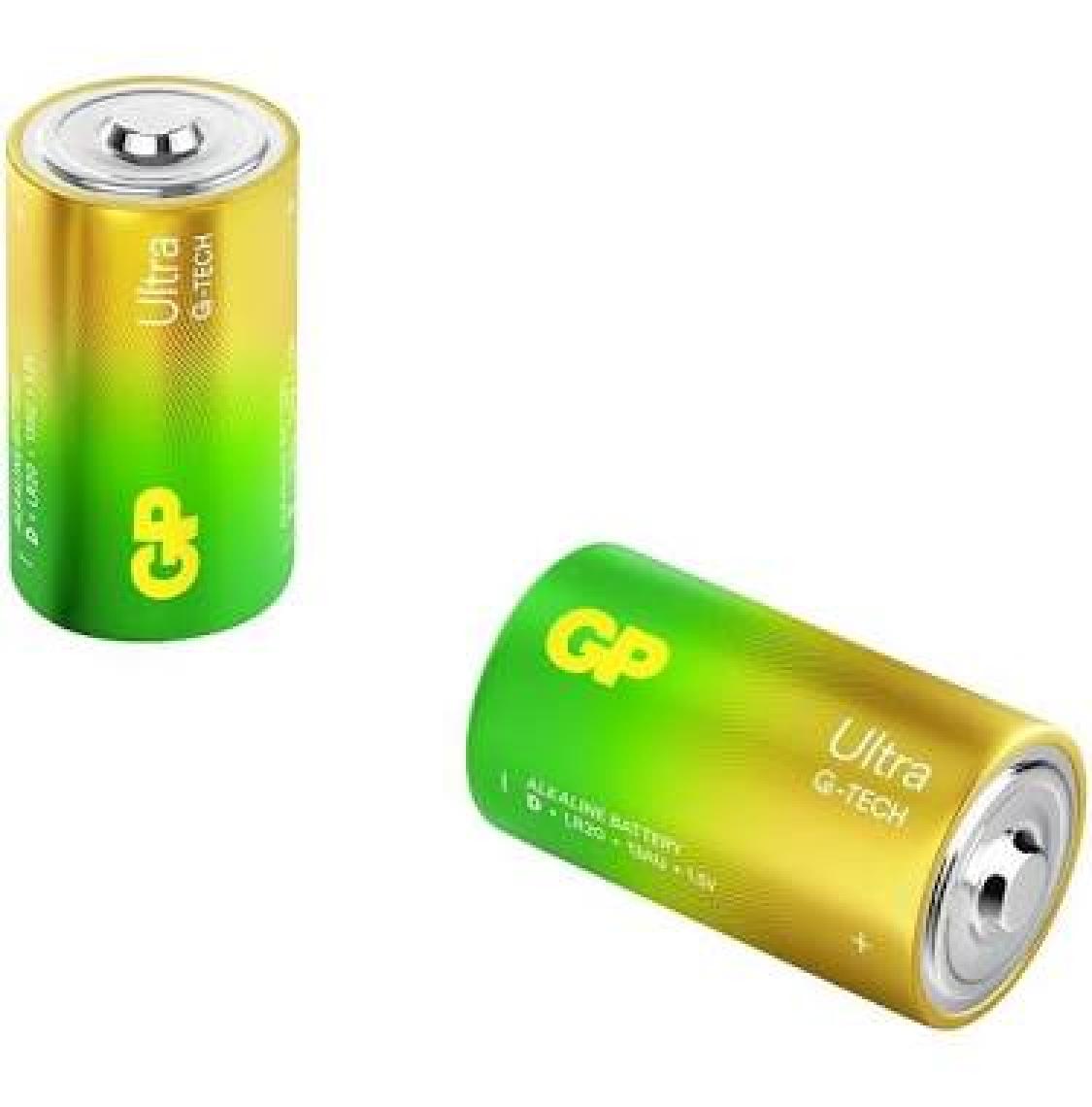 GP Batteries G-Tech Ultra Alkalin Kalın LR20 - D Boy 1.5V Pil 2'li Kart