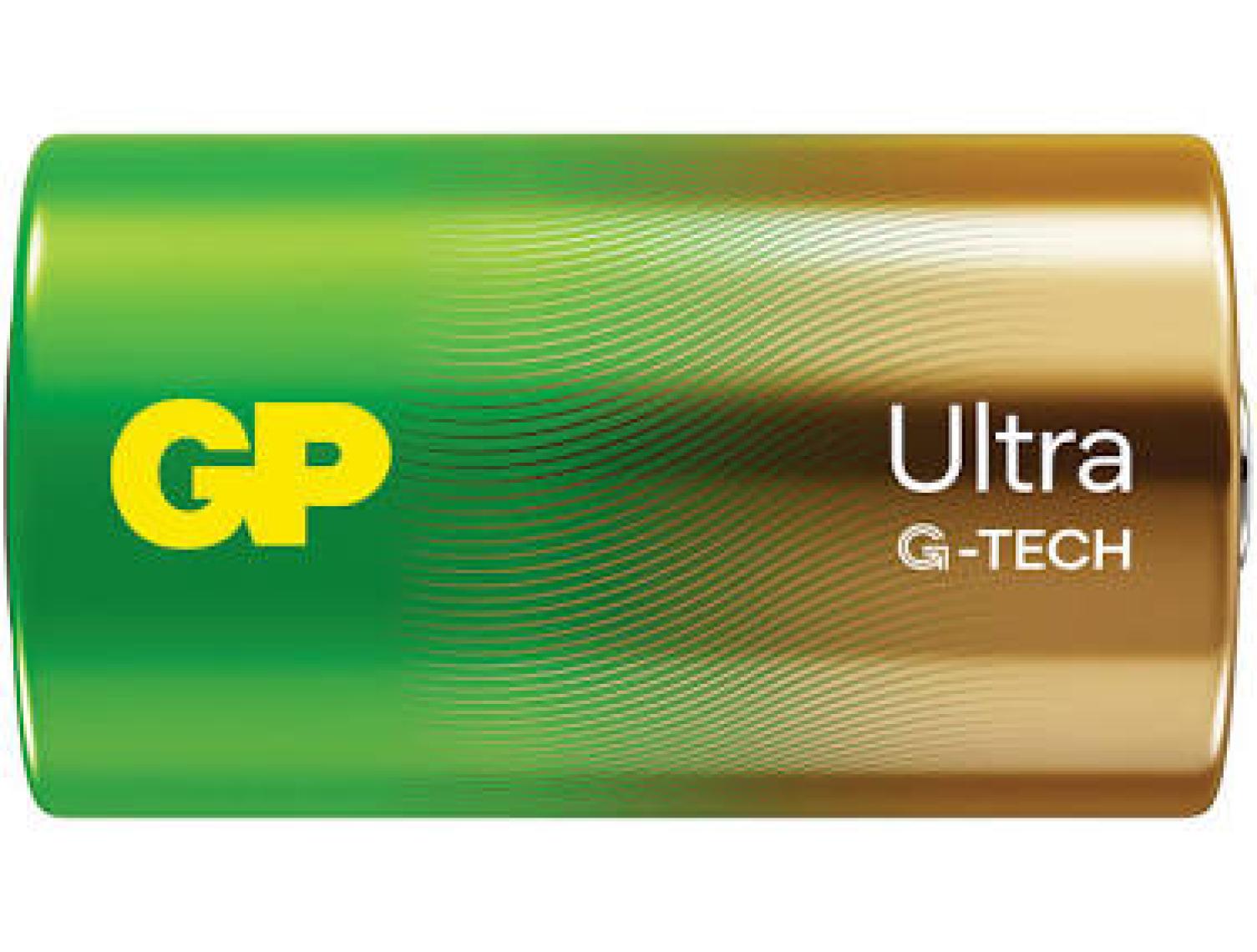 GP Batteries G-Tech Ultra Alkalin Kalın LR20 - D Boy 1.5V Pil 2'li Kart