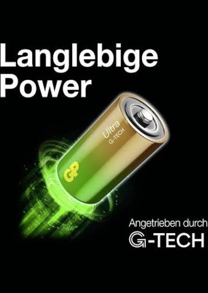 GP Batteries G-Tech Ultra Alkalin Kalın LR20 - D Boy 1.5V Pil 2'li Kart
