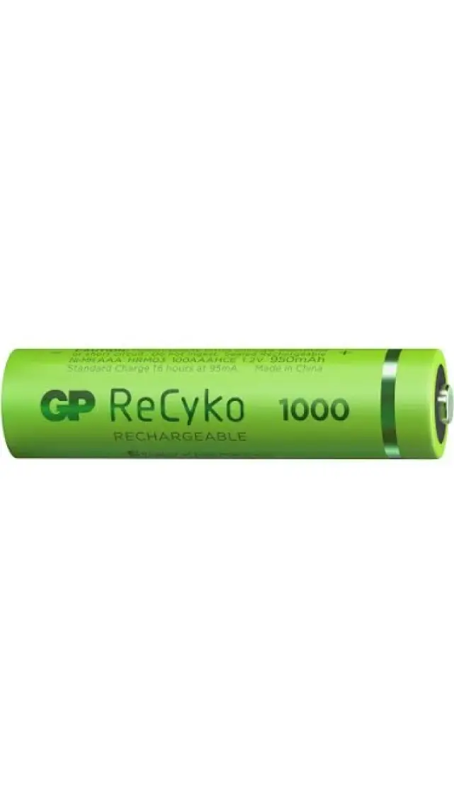 GP Recyko 950 mAh 1.2V AAA Boy NiMH İnce Şarjlı Pil 4'lü Kart
