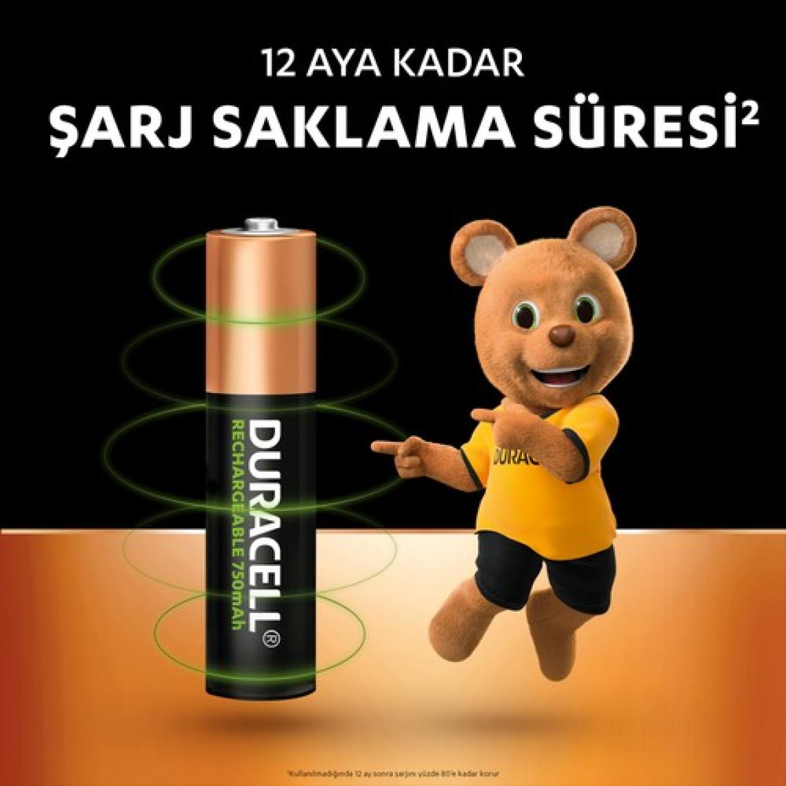Duracell Şarj Edilebilir AAA 750 mAh Piller 4'lü