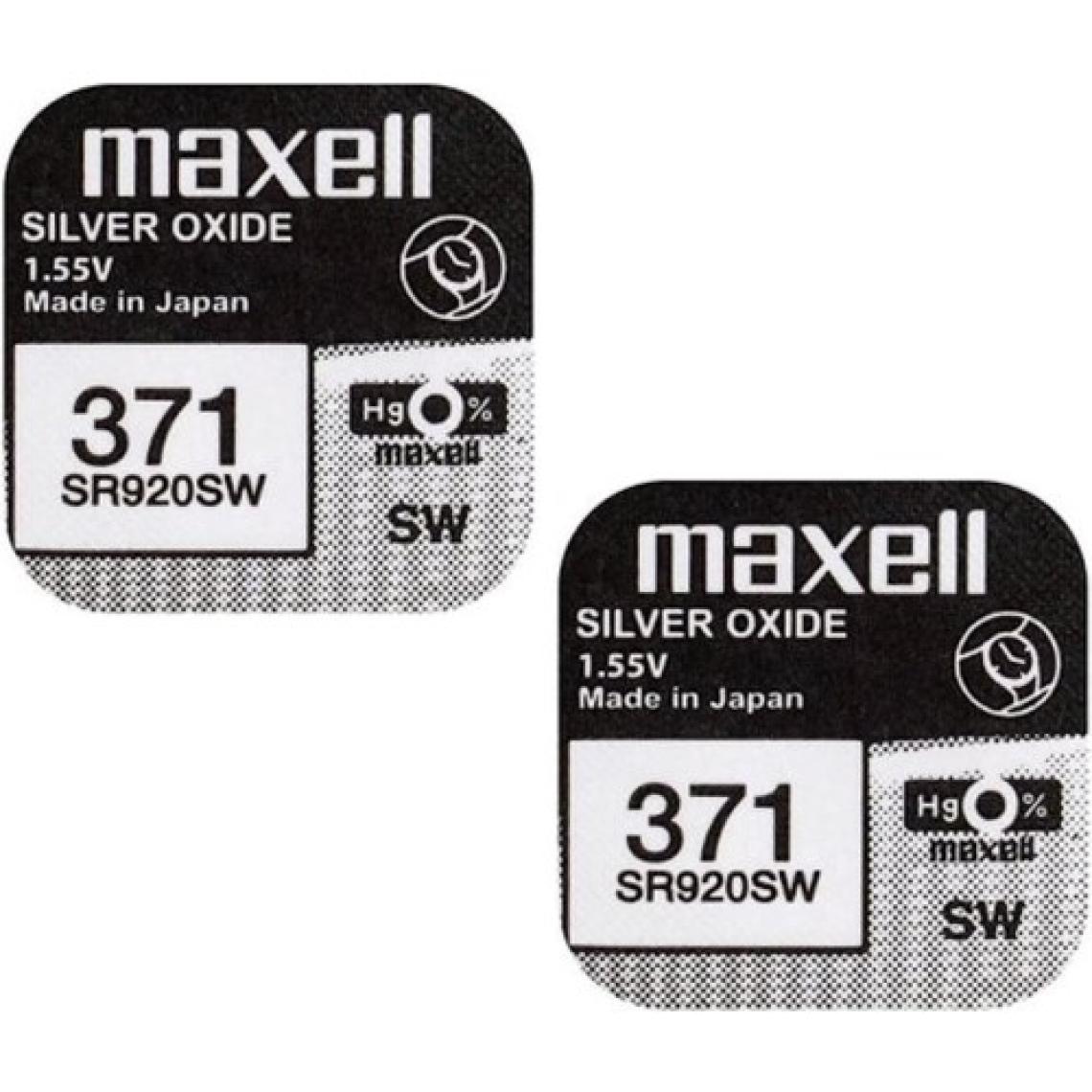 x Maxell 371 SR920SW Gümüş Oksit 0 Mercury Saat Pilleri, 2 Adet