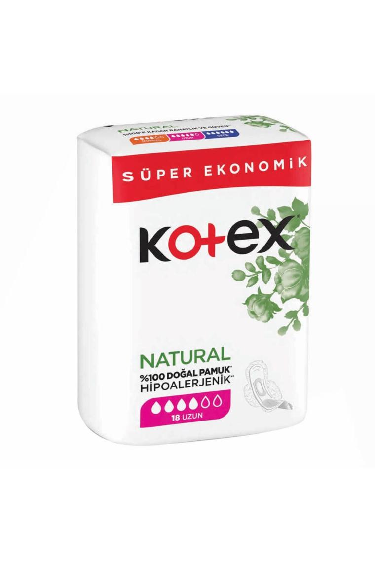 Kotex Natural Hipoalerjenik Hijyenik Ped Uzun 18'li