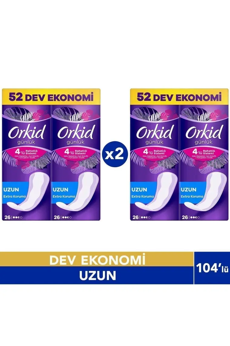 Orkid Günlük Ped Uzun Extra Koruma 104'LÜ Dev Ekonomi