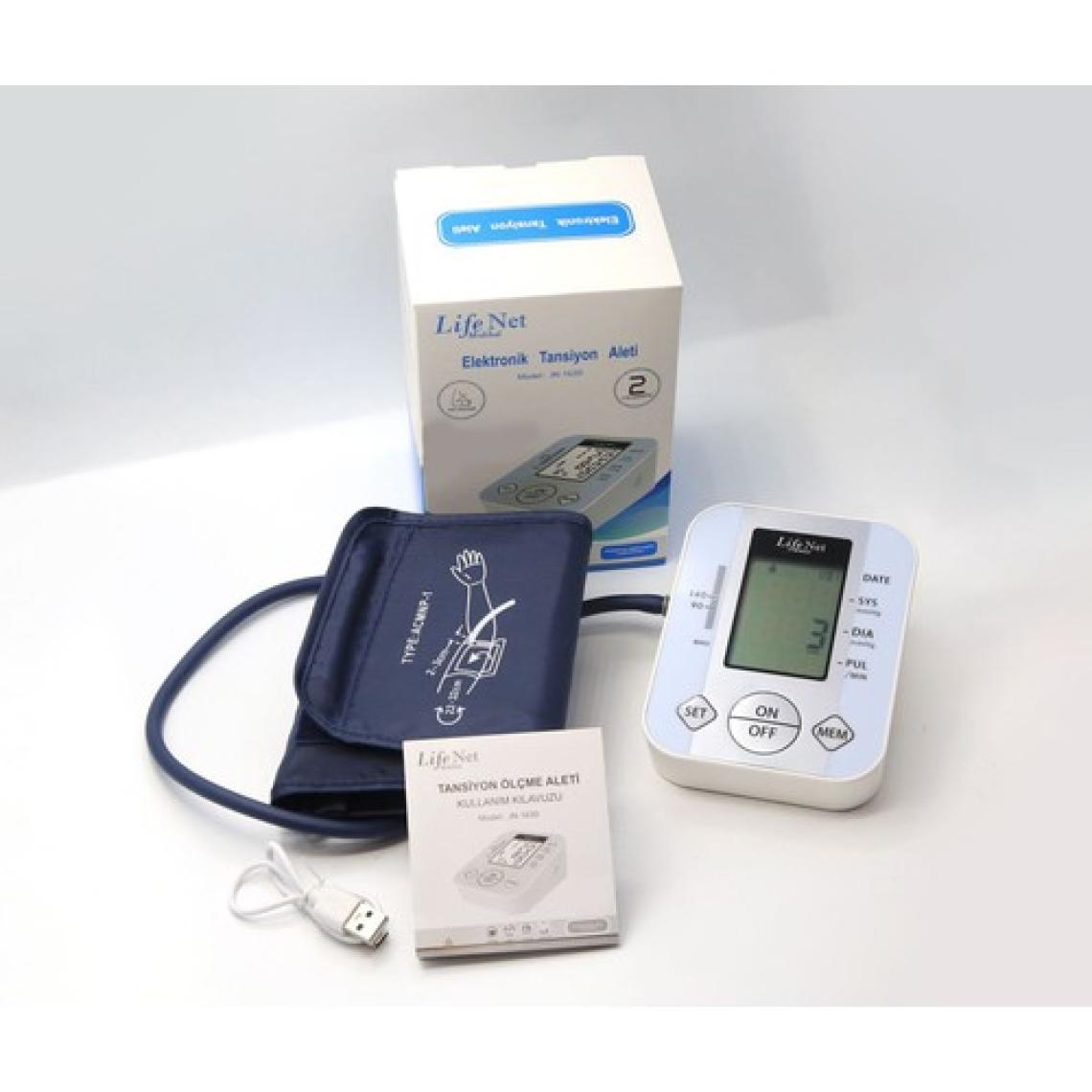 Life Net Medikal Üst Koldan Ölçer Dijital Tansiyon Aleti Nabız Ölçer USB Girişli JN-163D