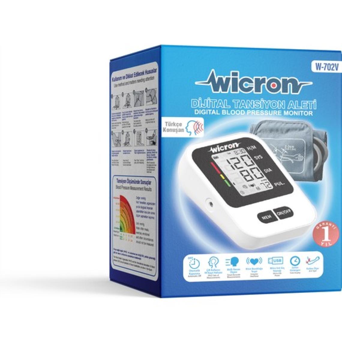 Wicron Life Türkçe Konuşan Koldan Ölçer Tam Otomatik Dijital Tansiyon Aleti