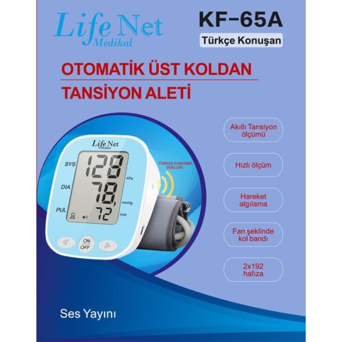 Türkçe Konuşan Life Net Medikal Kol Tipi Dijital Tansiyon Aleti