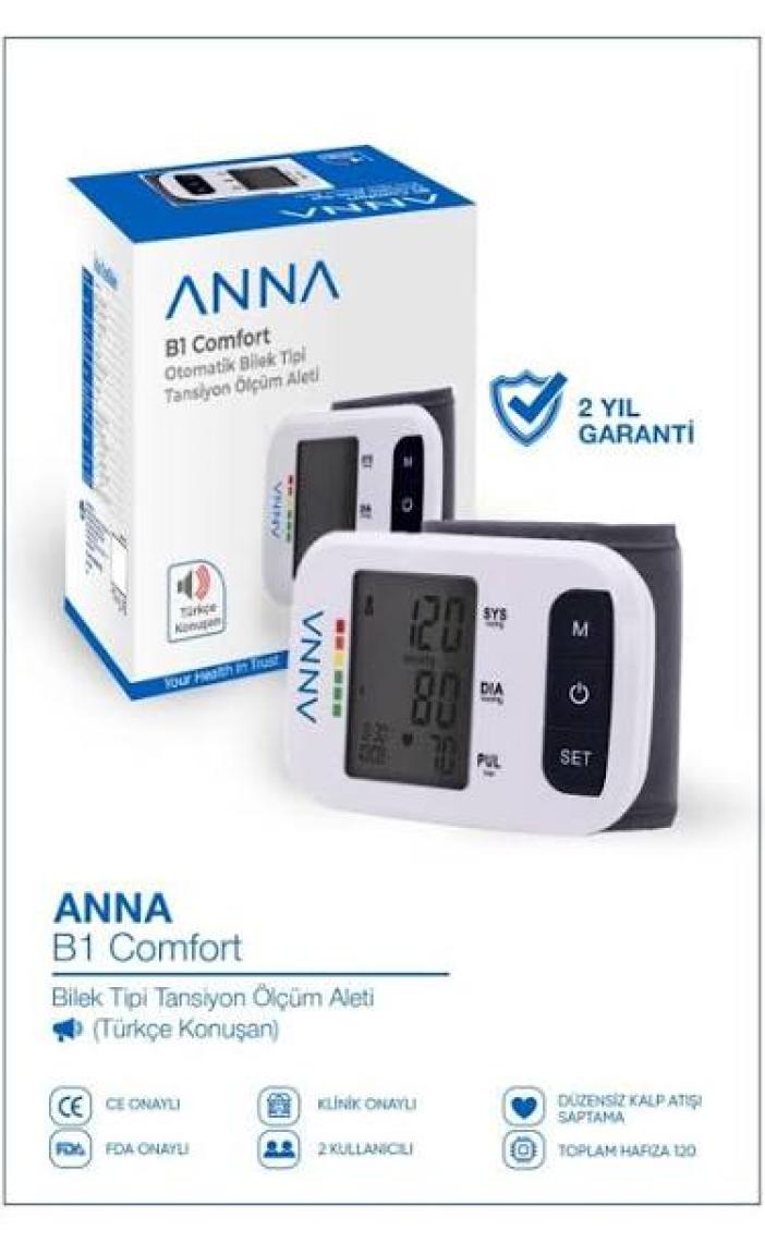 Anna B1 Comfort Bilekten Konuşan Tansiyon Aleti