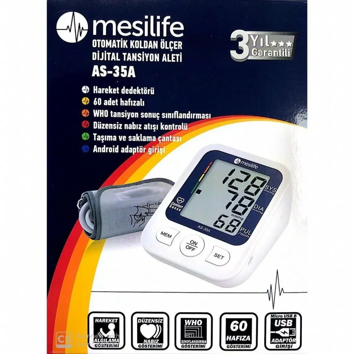 Mesilife AS-35W Koldan Ölçer Konuşan Tansiyon Aleti