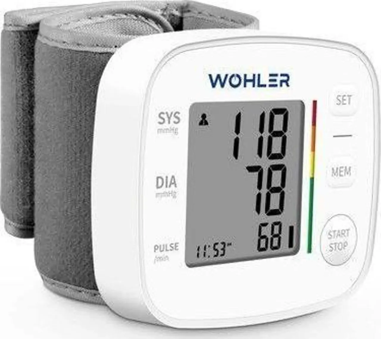 Wohler Bilekten Ölçer Dijital Tansiyon Aleti , Nabız Ölçer , 2 x 120 Ölçüm Hafıza , Saklama Kutulu