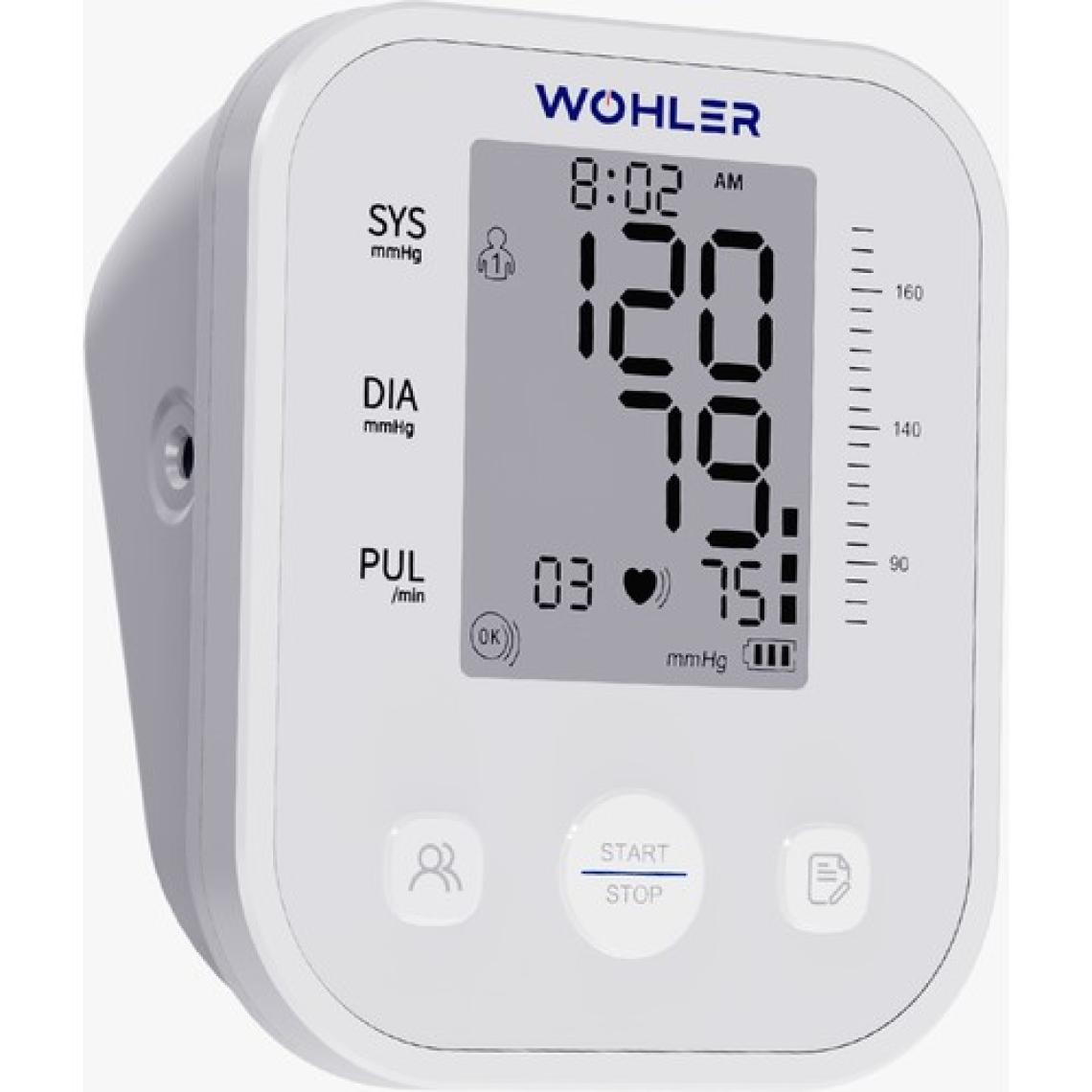 Wohler Üst Koldan Ölçer Dijital Tansiyon Aleti Nabız Ölçer USB Girişli 99 Ölçüm Hafıza Çantalı