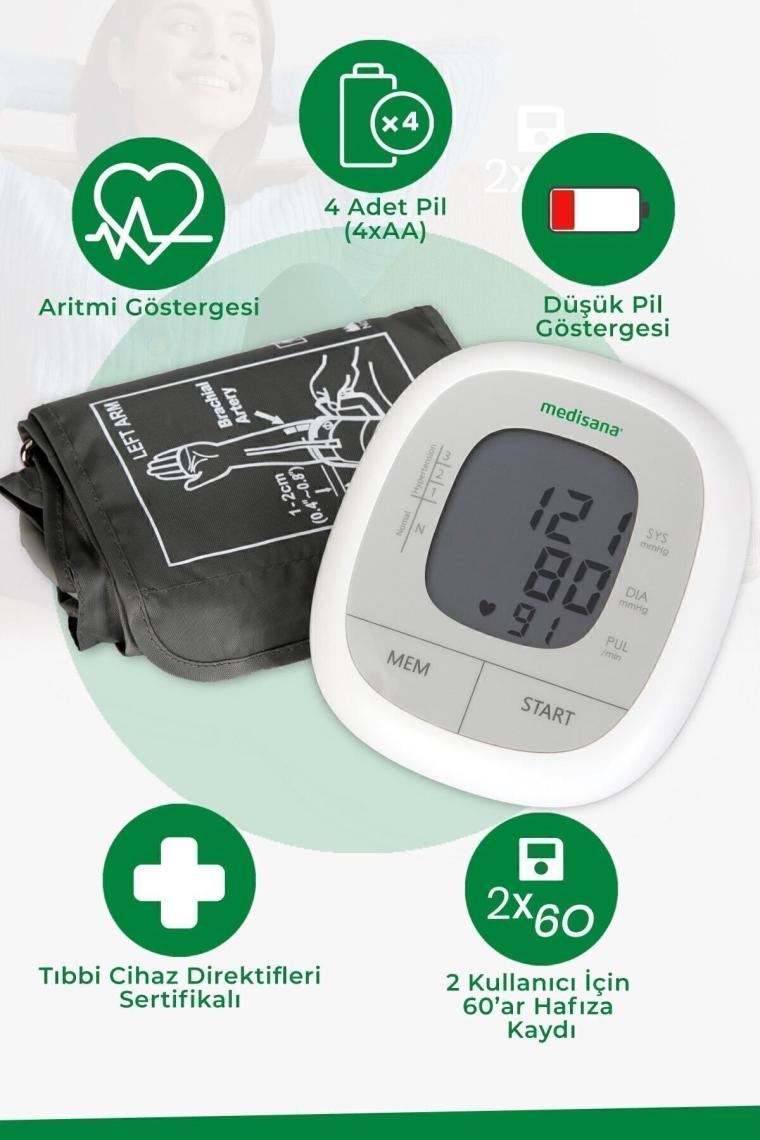 Geniş Ekranlı Hafızalı Üst Koldan Ölçer Tansiyon Aleti Med 48672