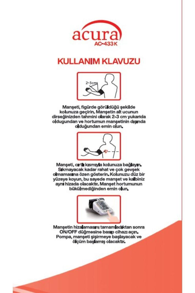AC-433K Geniş Ekranlı Türkçe Konuşan Tansiyon Aleti