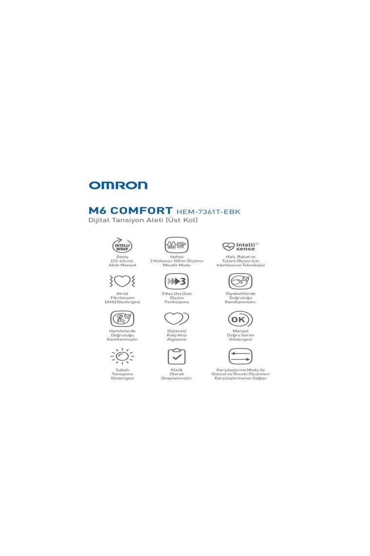 M6 Comfort 2 Kullanıcı Hafızalı Akıllı Manşetli Üst Koldan Ölçer Dijital Tansiyon Aleti