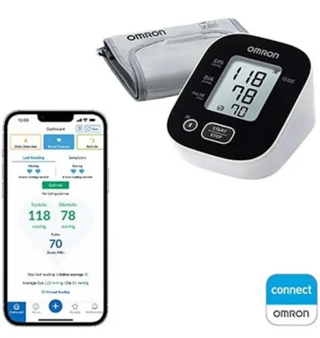 OMRON M2 Intelli IT+ 2 Kullanıcılı Akıllı Telefonlar ile Uyumlu Geniş Manşetli Üst Koldan Ölçer Dijital Tansiyon Aleti