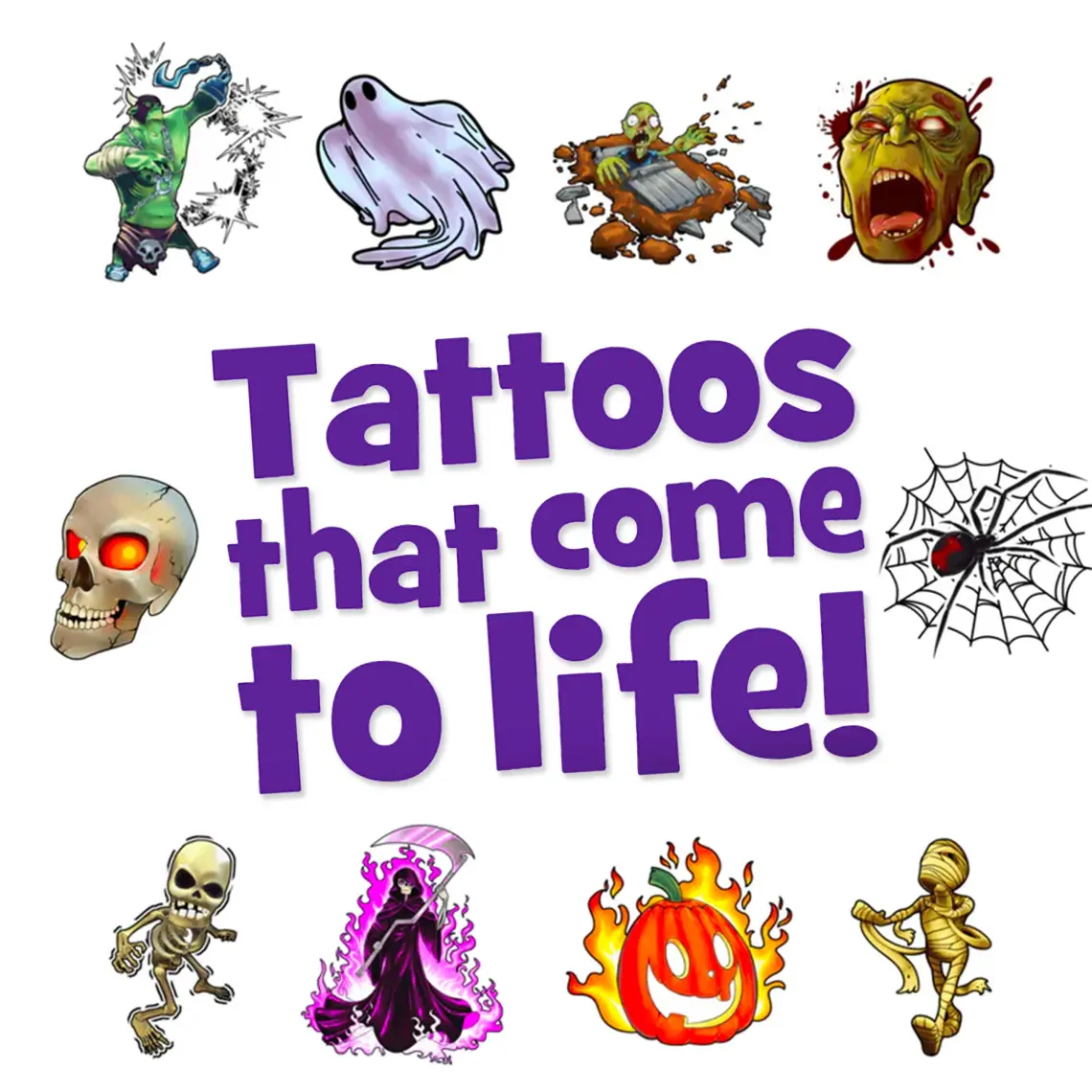 Junoo HoloToyz Tattoo Monster Mash AR Uyumlu Geçici Dövme