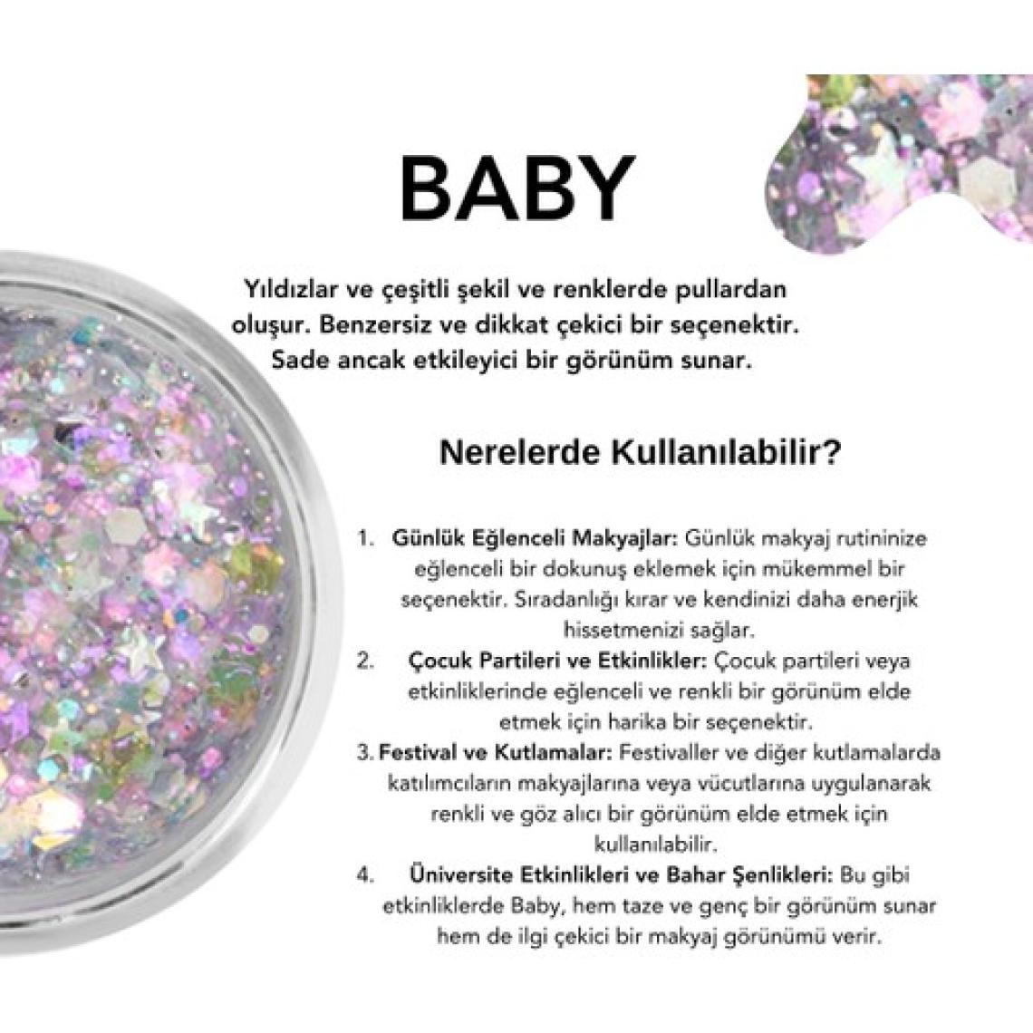 The Glitter Lab - Jel Formlu Parlak Glitter - Baby ~10 gr