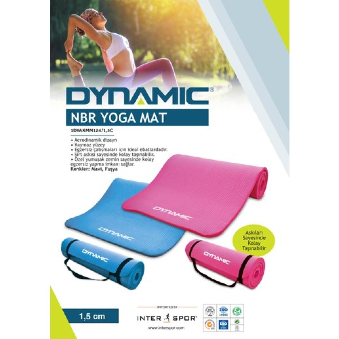 Dynamic 15mm NBR Yoga ve Pilates Matı Mavi