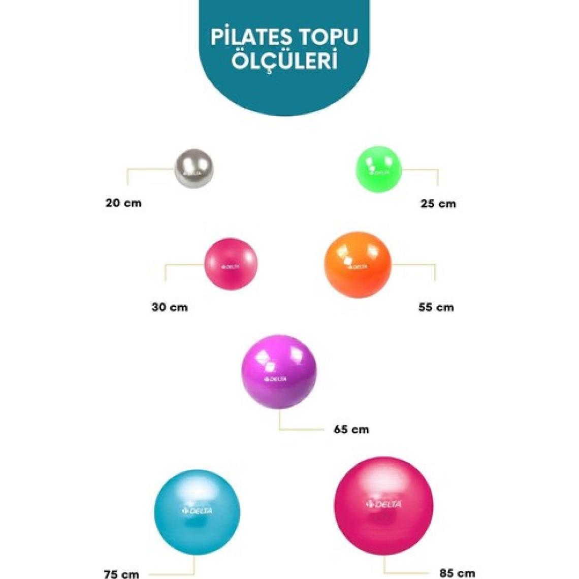 Delta 65 cm Gümüş Deluxe Pilates Topu Ve Çift Yönlü Pompa Seti