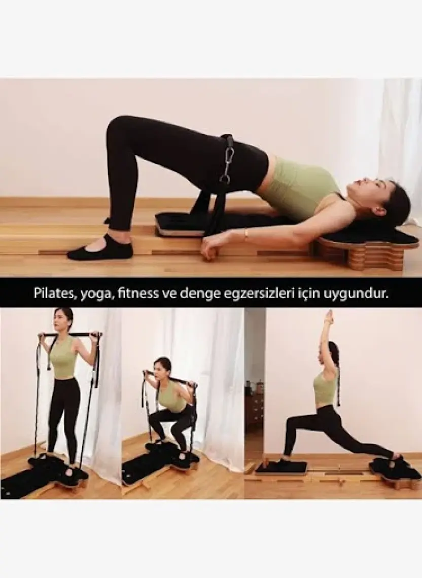 Profesyonel Reformer Pilates Aleti – Ahşap Gövde, Ayarlanabilir Yaylı Sistem - Komple Pilates Seti