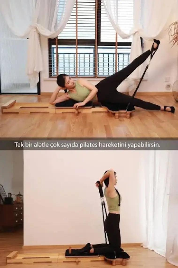Profesyonel Reformer Pilates Aleti – Ahşap Gövde, Ayarlanabilir Yaylı Sistem - Komple Pilates Seti