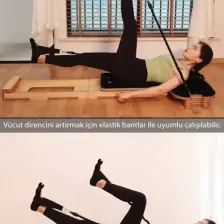 Profesyonel Reformer Pilates Aleti – Ahşap Gövde, Ayarlanabilir Yaylı Sistem - Komple Pilates Seti