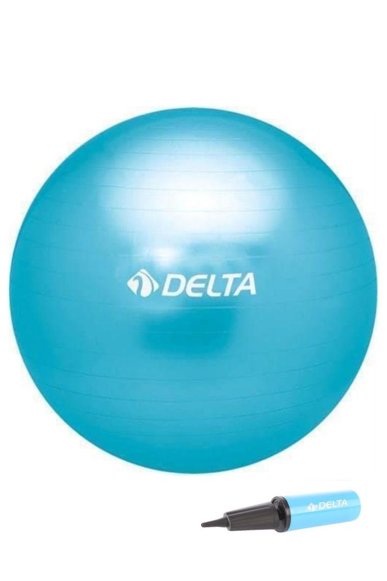 65 cm Turkuaz Deluxe Pilates Topu Ve Çift Yönlü Pompa Seti