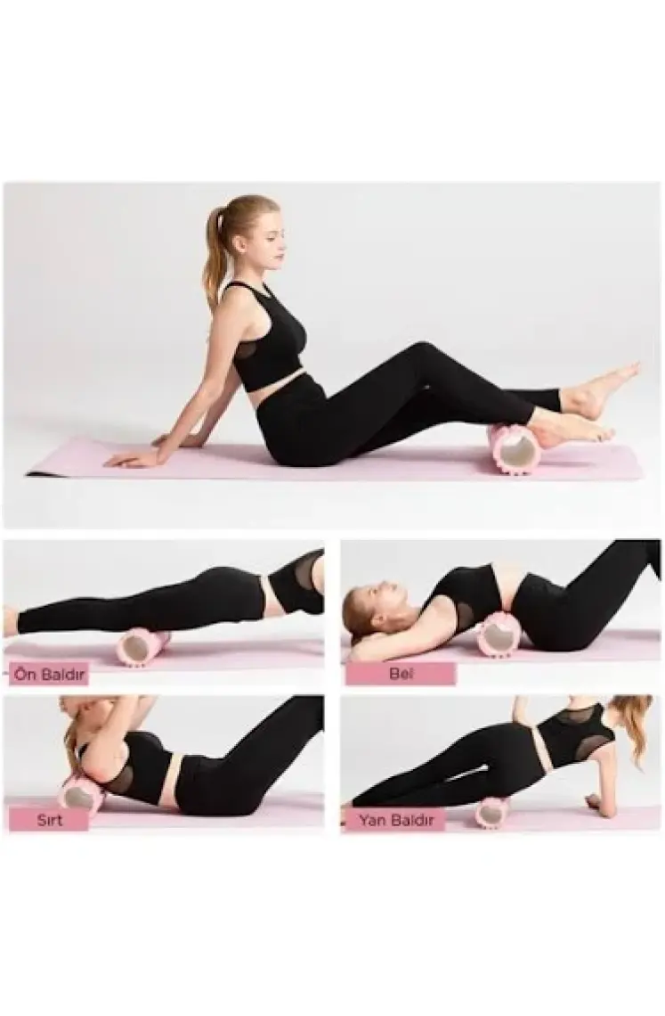 Gymo Pro Series Foam Roller Pilates Masaj Rulosu Pembe