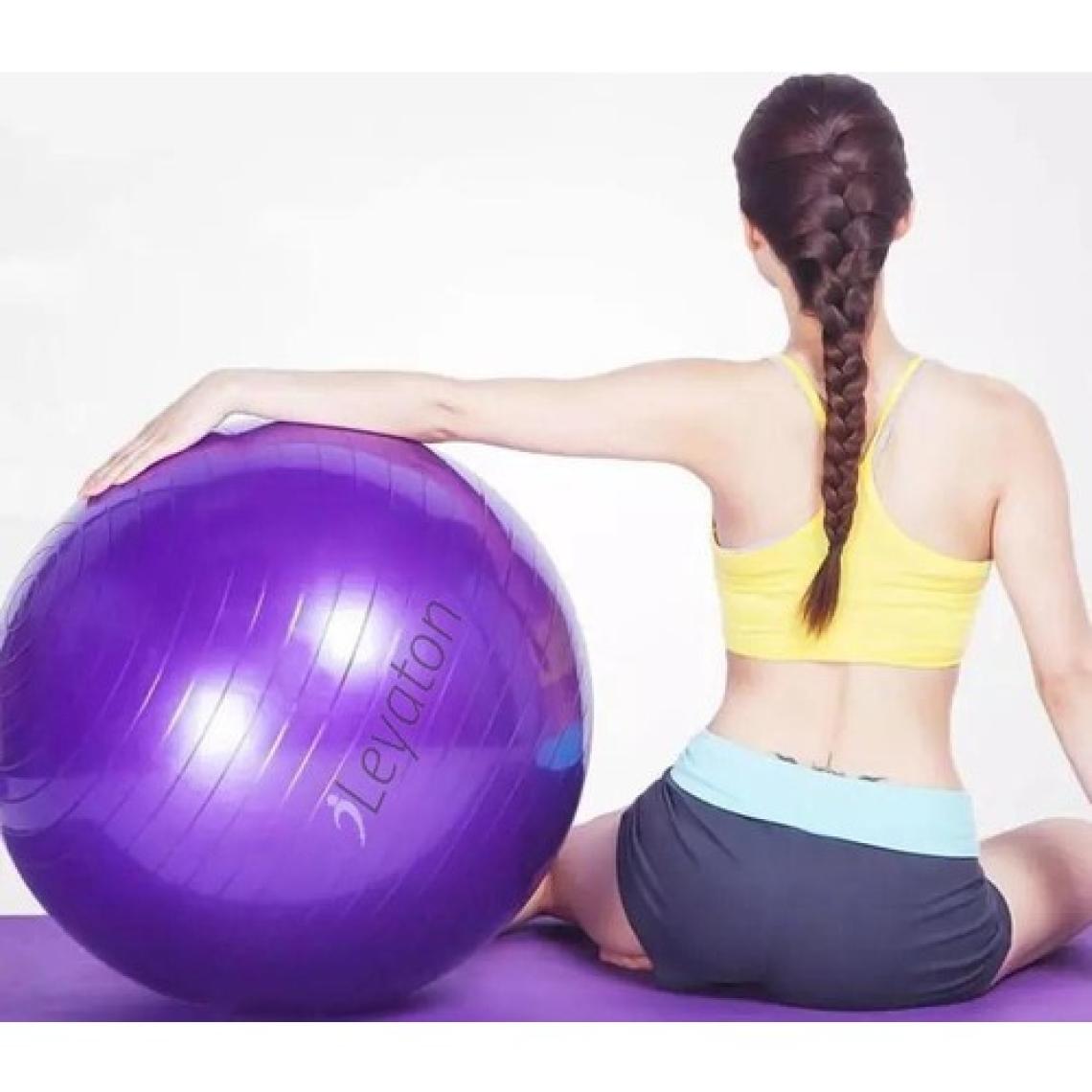 Leyaton Pilates Topu Kalın Büyük Boy Pilates Topu Mor Renk+Pompa