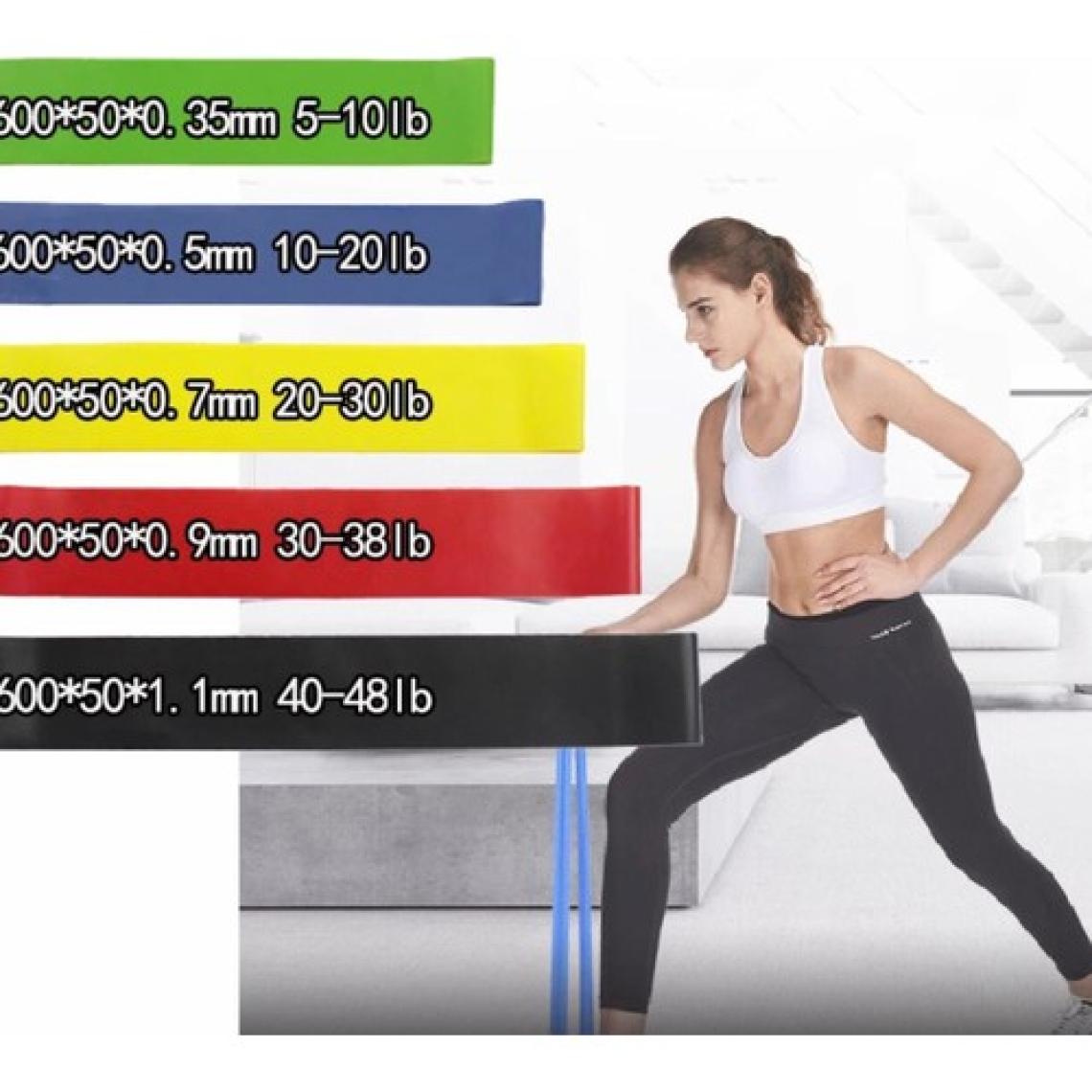 Clifton Pilates Direnç Lastiği Aerobik Yoga Gym Egzersiz Bandı Spor Seti Plates 5'li Bant Seti Profesyonel