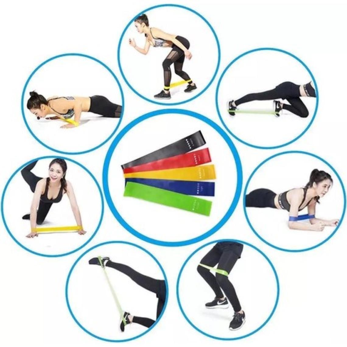 Clifton Pilates Direnç Lastiği Aerobik Yoga Gym Egzersiz Bandı Spor Seti Plates 5'li Bant Seti Profesyonel