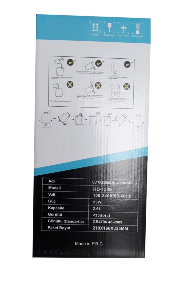 Havvaca Ultrasonik Soguk Buhar Makinası( Oda Nemlenderici ) Hd-1349 Şeffaf