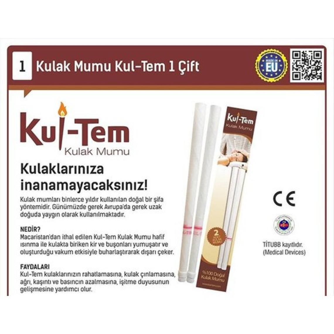 Kul-Tem Doğal Kulak Temizleme Mumu 2'li 2 Adet