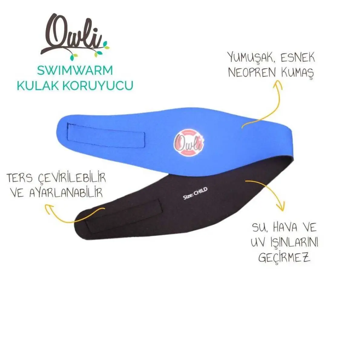 Owli Swimwarm Kulak Koruyucu Mavi Yetişkin