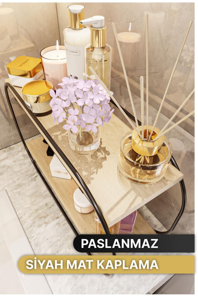 Çok Amaçlı Banyo Düzenleyici Oval Raf Ahşap Masaüstü Banyo Mutfak Rafı Takı Ve Makyaj Organizeri