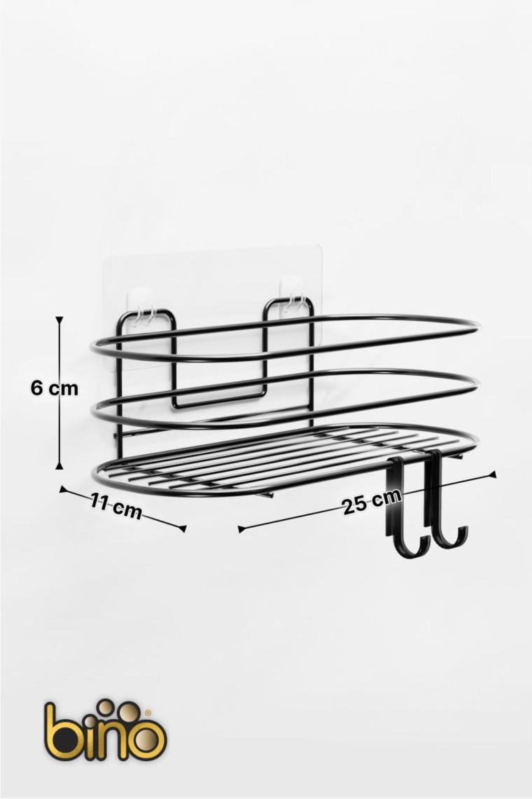 Banyo Düzenleyici Şampuanlık Sabunluk 2li Set Yapışkanlı 4 Askılı Duş Rafı Paslanmaz Organizer