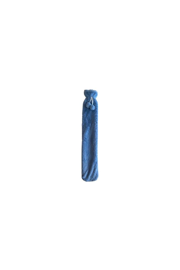 Bosphorus Sıcak Su Torbası Boyun ve Omuz Icın  Uzun Peluş Mavi Ponponlu 2lt Termofor 75X13CM