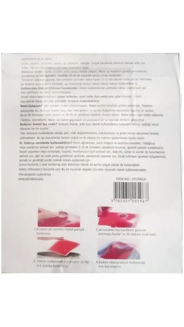 Bosphorus Kalpli Geyikli Cep Sobası - El Isıtıcı - Sıcak Su Torbası Pvc Beyaz  9 cm