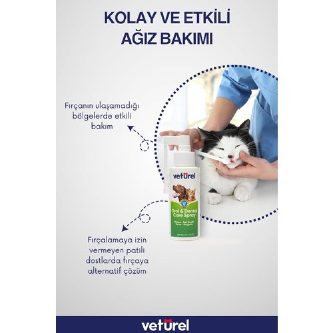Ağız ve Diş Bakım Spreyi 100ml Kedi Ağız Bakımı Köpek Ağız Kokusu Diş Eti Plak Tartar