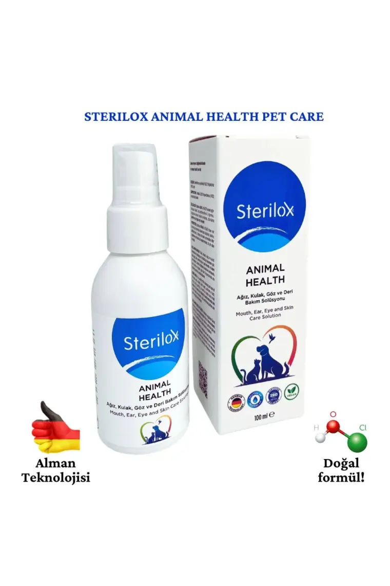 Sterilox Animal Health Ağız Kulak Göz Deri Temizlik ve Bakım Solüsyonu 100 ml