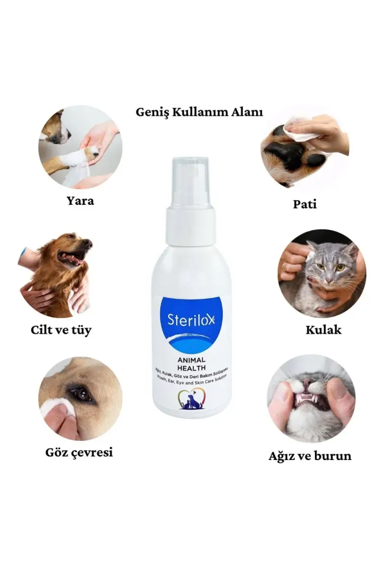 Sterilox Animal Health Ağız Kulak Göz Deri Temizlik ve Bakım Solüsyonu 100 ml