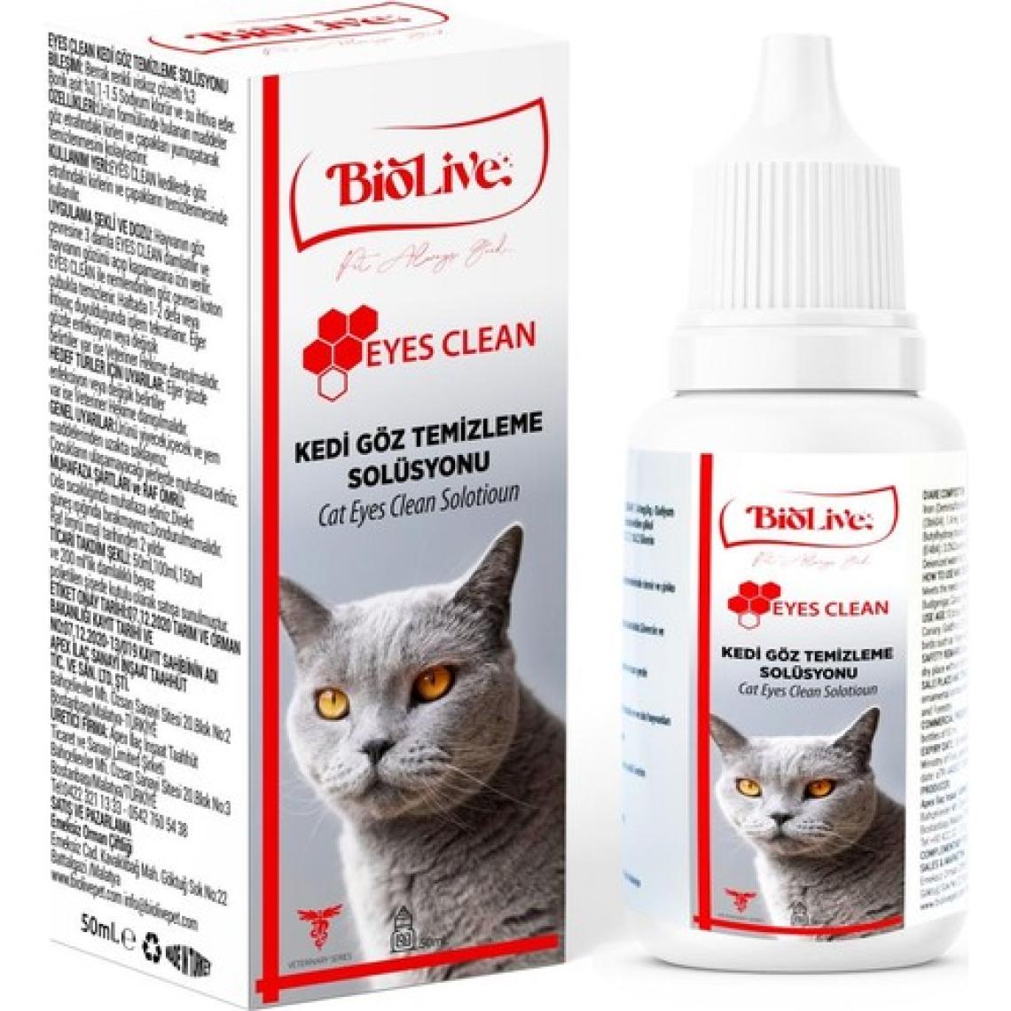 Biolive Kediler Için Göz Temizleme Solüsyonu 50ML