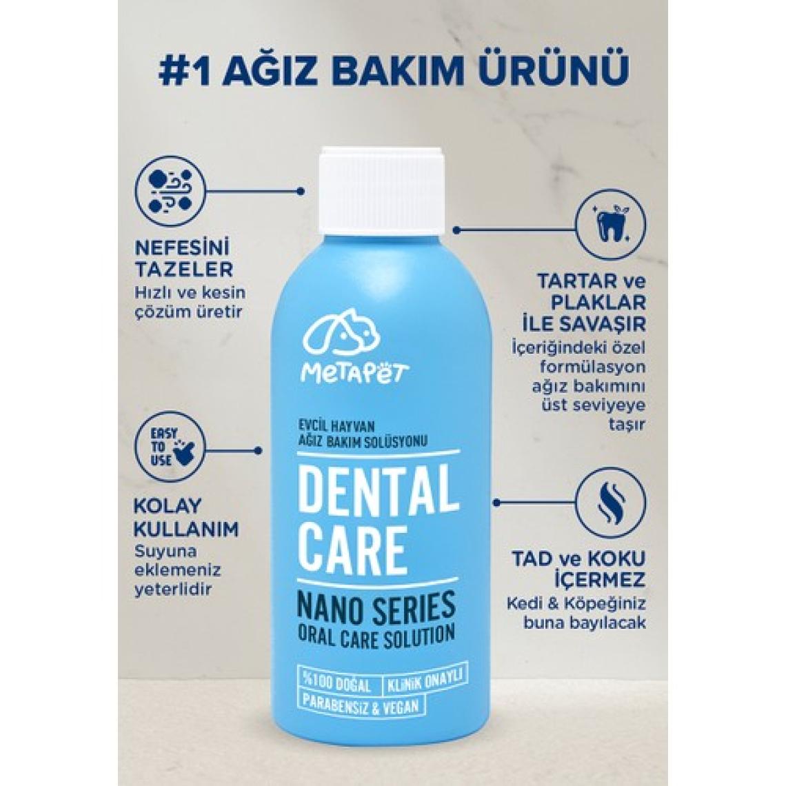 Metapet Nano Series Kedi Ağız Bakım Suyu, Ağız Kokusuna Son, Diş Bakımı Ve Temizleme Spreyi