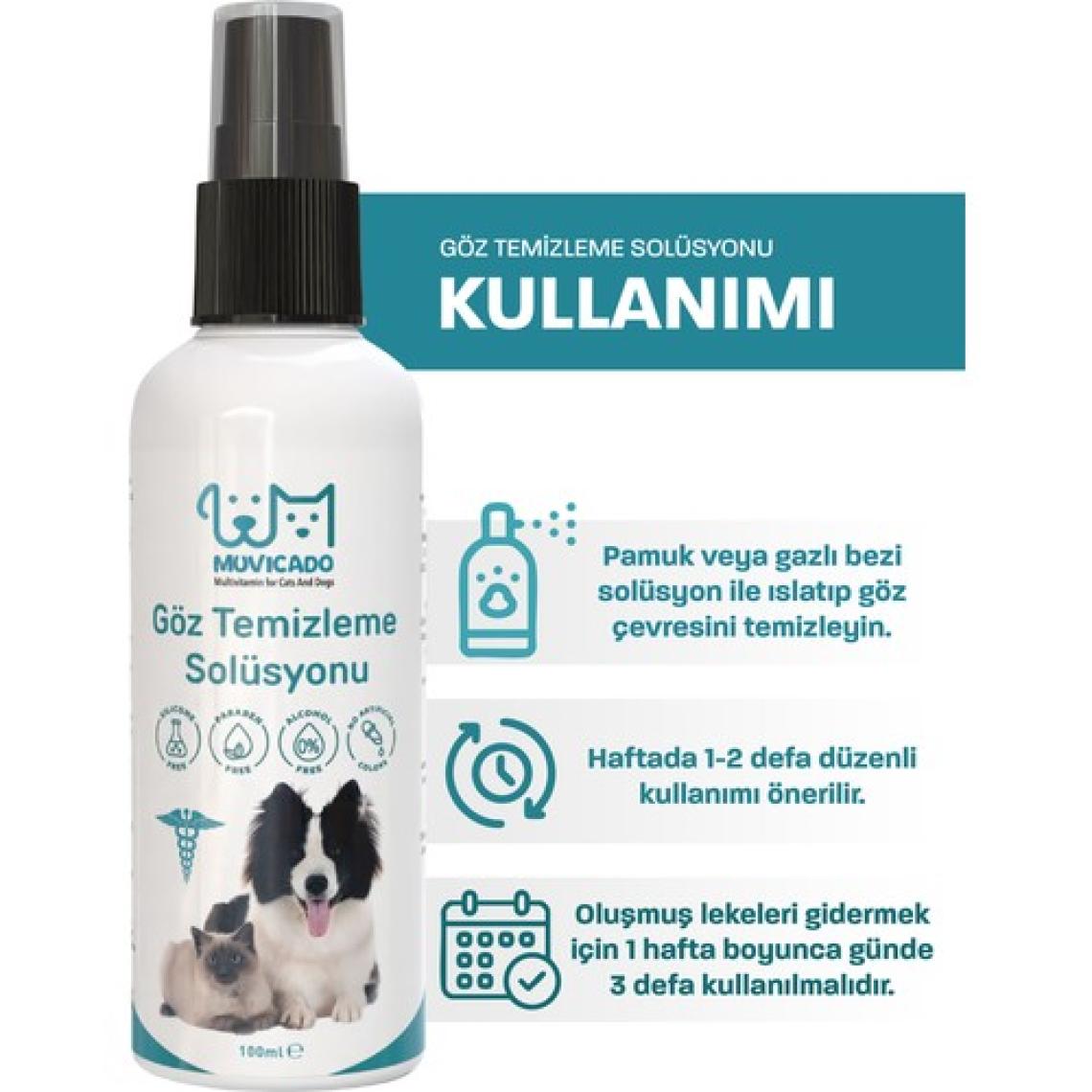 Kedi Köpek Göz Kulak Ağız Bakım Solüsyonu Yüz Deri Temizleme Hijyen Spreyi 100 Ml