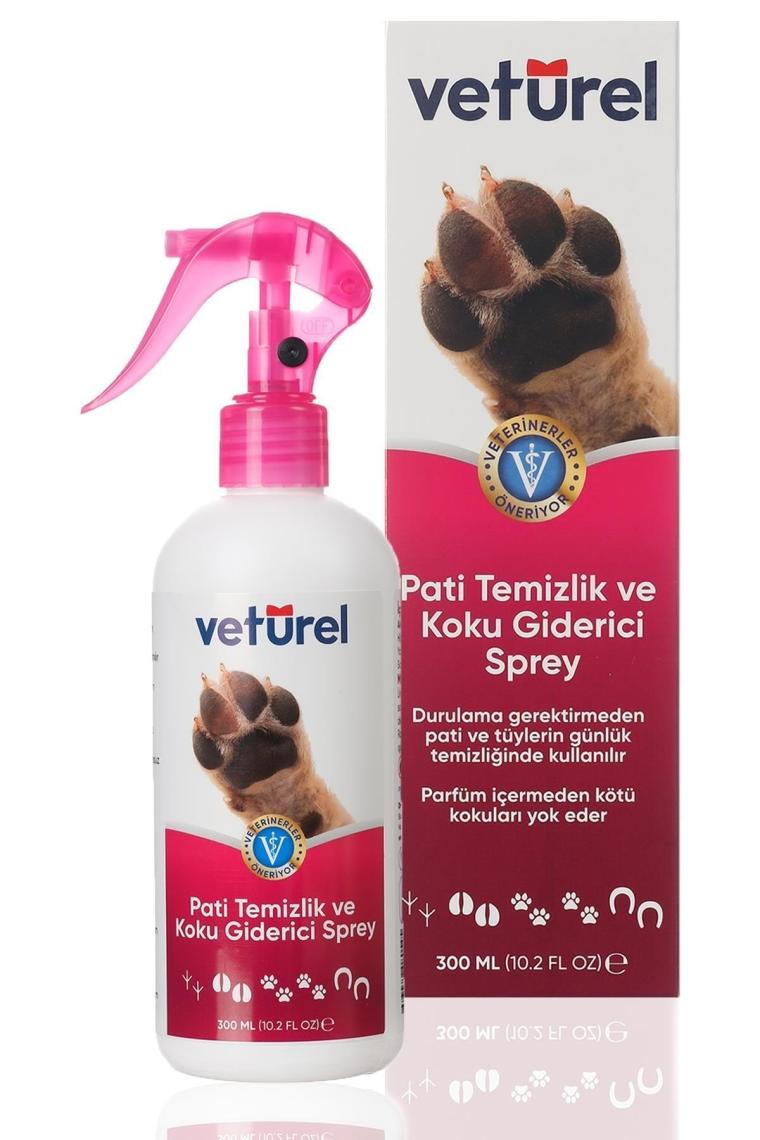 Kedi Tüy Köpek Pati Temizleme Parfümsüz Koku Giderici Kir Enfeksiyon Önleyici Bakım Spreyi 300ml
