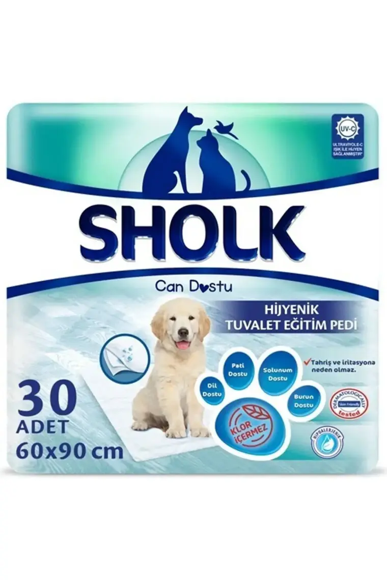 Sholk Hipoalerjenik Köpek Çiş Eğitim Pedi 60 x 90cm (30'lu)