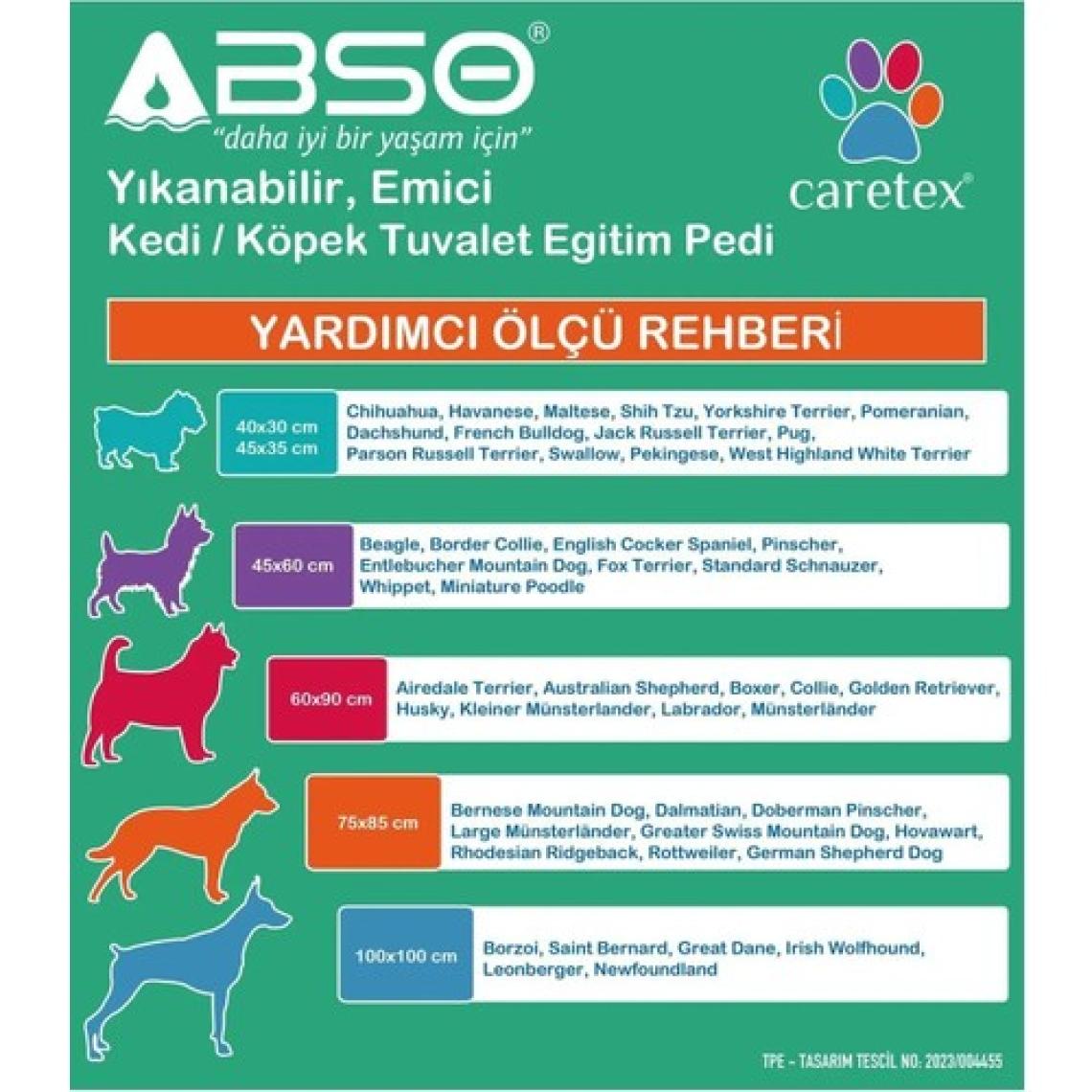 Caretex Abso Yıkanabilir Emici Köpek Pedi 5'li Paket (40x40 cm)